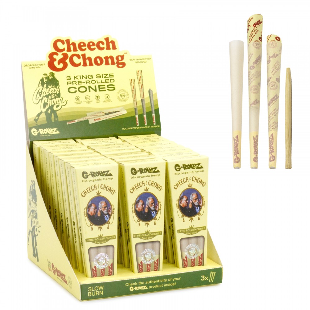 G Rollz Cheech Chong Organic Hemp Extra Thin King Size Cones In Each Pack Cc Ka